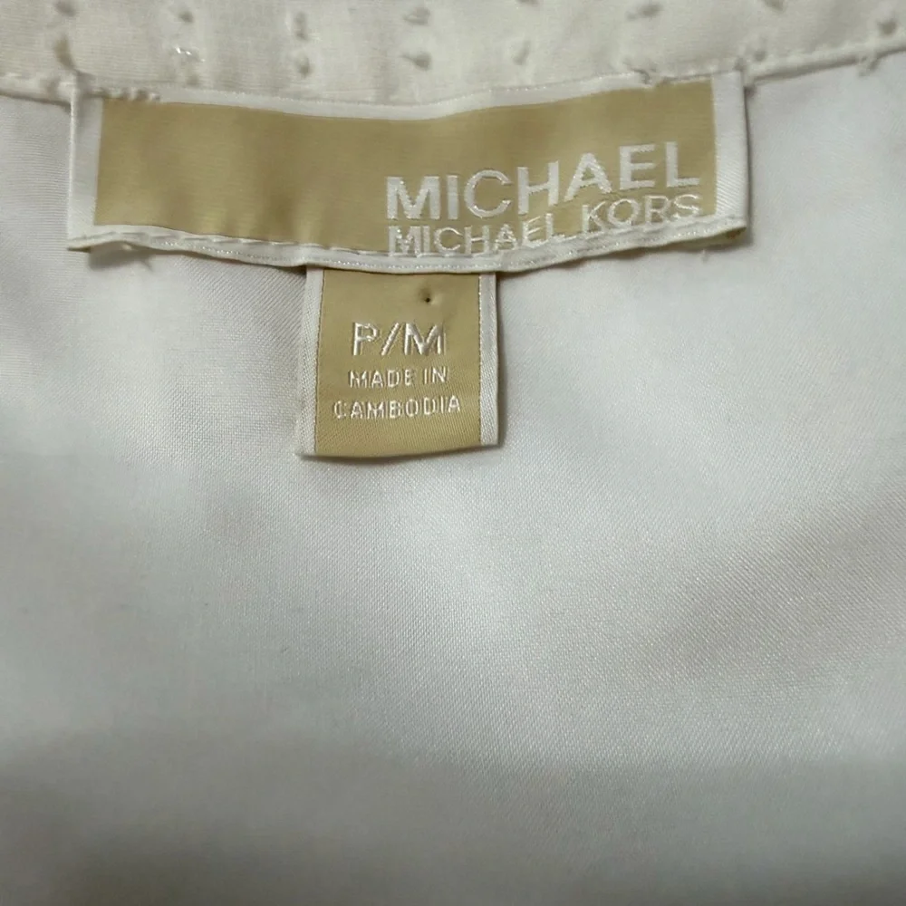 Michael Kors Ivory Textured Tie-Front Maxi Dress